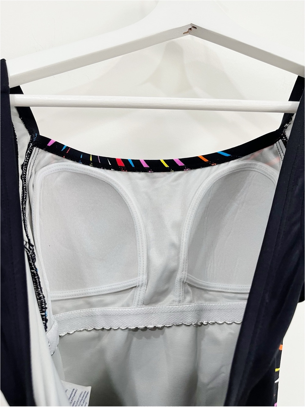Reebok One Piece Swimsuit Size 8 Black Multicolor Ruched Tummy Control Swimwear - Picture 7 of 11